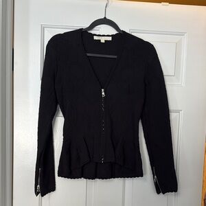 Jonathan Simkhai Black Zippered Peplum Jacket
